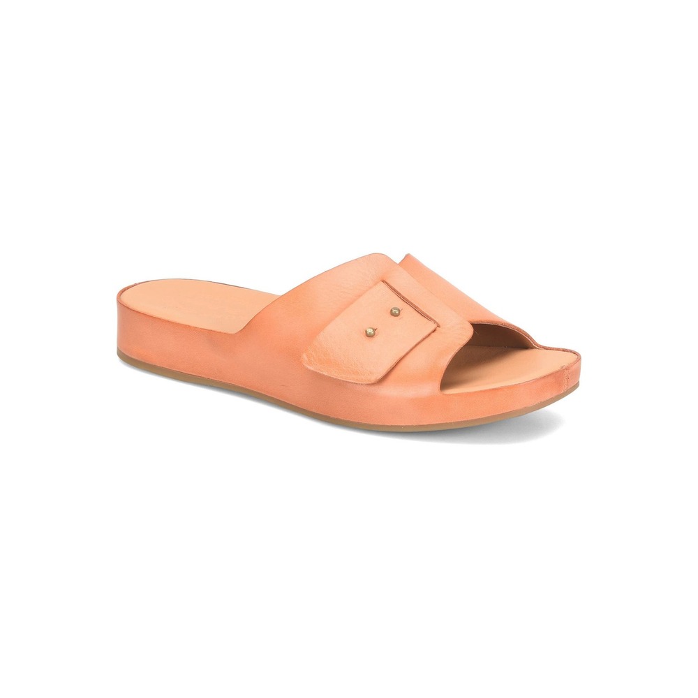 Kork-Ease Orange Leather Platform Slide Sandals Mules KE0023508 Womens 8M‎